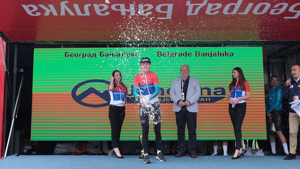 Poljak Pjotr Pekala, član njemačke ekipe „Santik Vibateh“, pobjednik četvrte etape Međunarodne biciklističke trke „Beograd-Banjaluka“